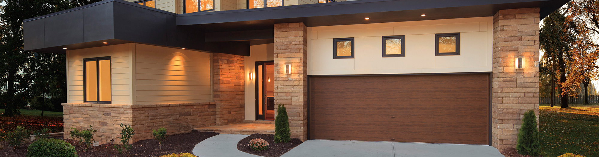 modern two-toned garage door